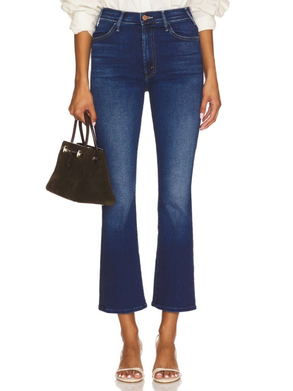 NWT Mother Hustler Ankle in Taking Chances High Rise Boot Crop Stretch Jeans 25